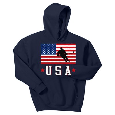 USA Hockey Winter Sports Games Kids Hoodie