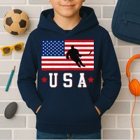 USA Hockey Winter Sports Games Kids Hoodie