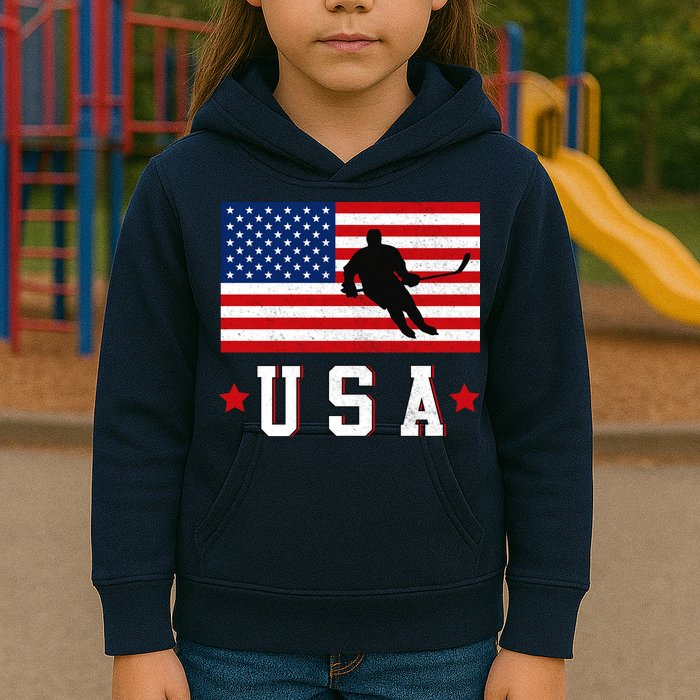 USA Hockey Winter Sports Games Kids Hoodie