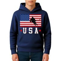 USA Hockey Winter Sports Games Kids Hoodie