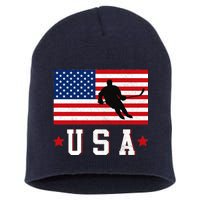 USA Hockey Winter Sports Games Short Acrylic Beanie