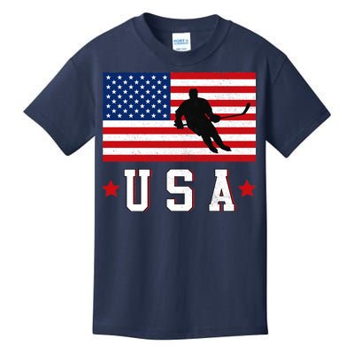 USA Hockey Winter Sports Games Kids T-Shirt