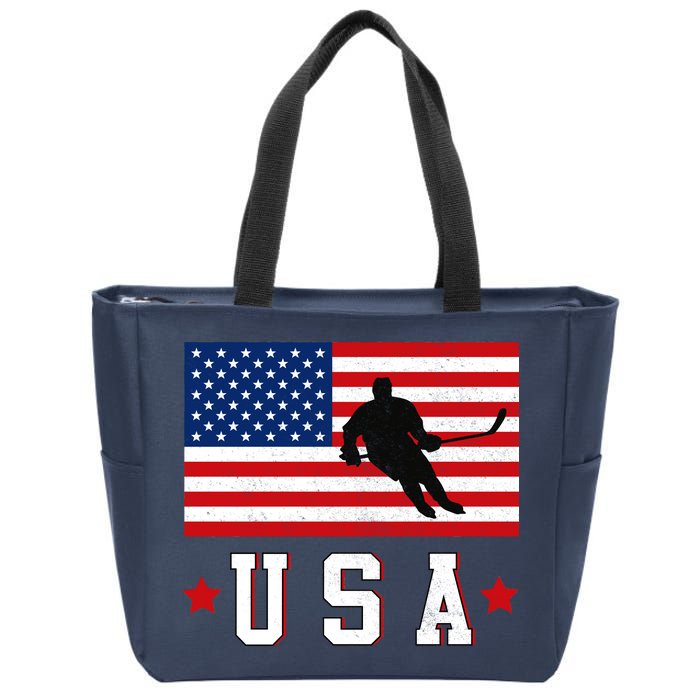 USA Hockey Winter Sports Games Zip Tote Bag