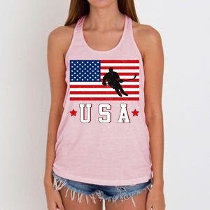 USA Hockey Winter Sports Games Women's Knotted Racerback Tank