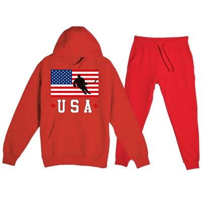 USA Hockey Winter Sports Games Premium Hooded Sweatsuit Set