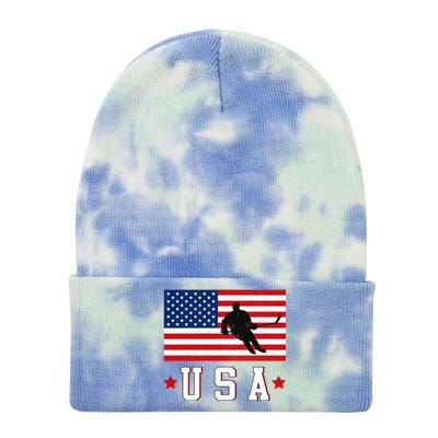 USA Hockey Winter Sports Games Tie Dye 12in Knit Beanie