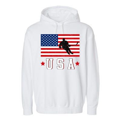 USA Hockey Winter Sports Games Garment-Dyed Fleece Hoodie