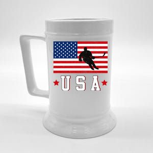 USA Hockey Winter Sports Games Beer Stein