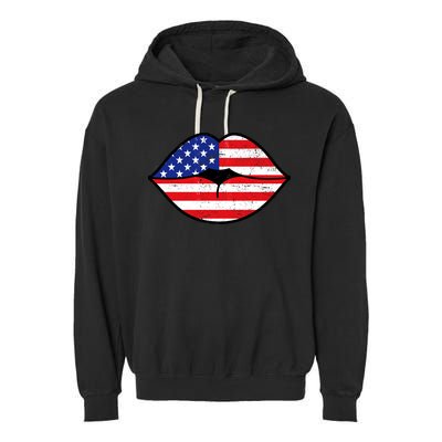 USA Lips Garment-Dyed Fleece Hoodie