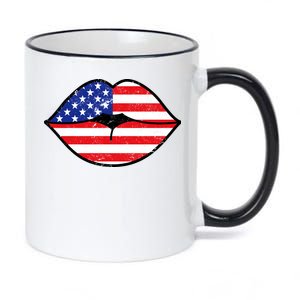 USA Lips 11oz Black Color Changing Mug