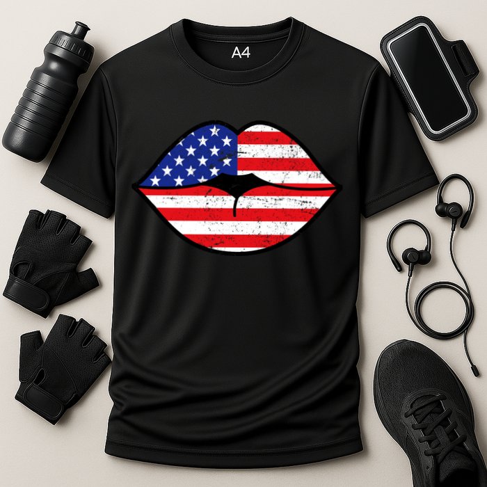 USA Lips Cooling Performance Crew T-Shirt