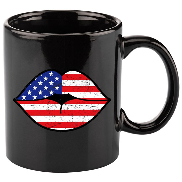 USA Lips 11oz C Handle Ceramic Mug
