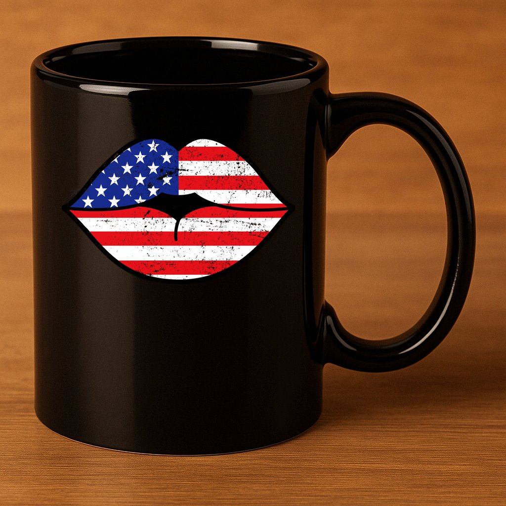 USA Lips 11oz C Handle Ceramic Mug