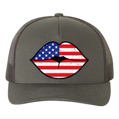 USA Lips Yupoong Adult 5-Panel Trucker Hat