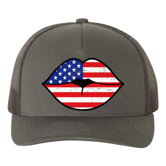 USA Lips Yupoong Adult 5-Panel Trucker Hat