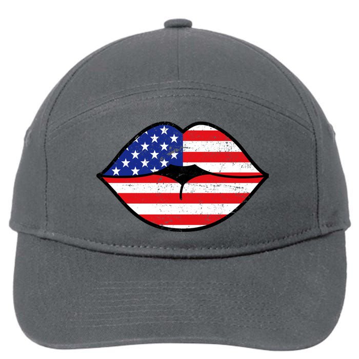 USA Lips 7-Panel Snapback Hat