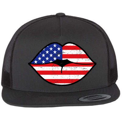 USA Lips Flat Bill Trucker Hat