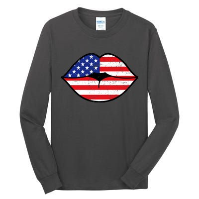 USA Lips Tall Long Sleeve T-Shirt