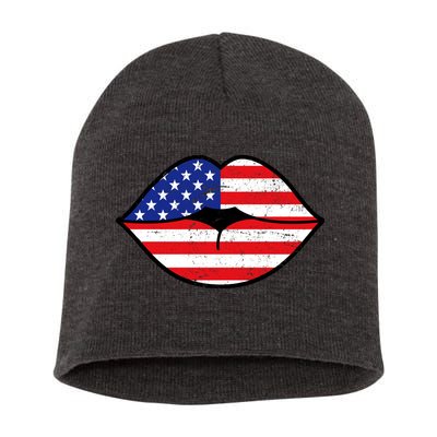 USA Lips Short Acrylic Beanie