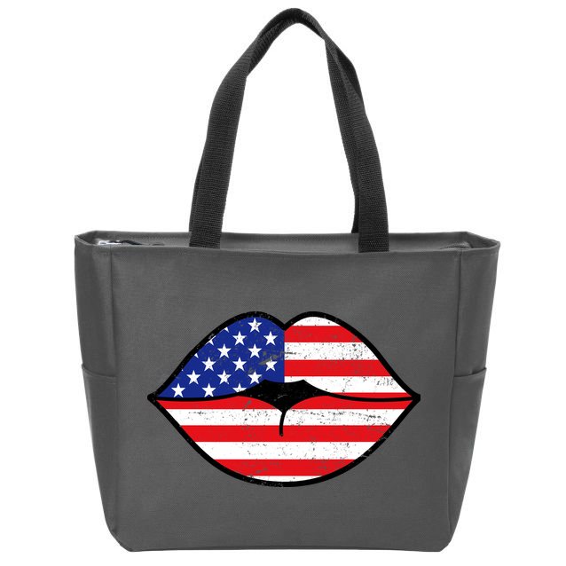 USA Lips Zip Tote Bag