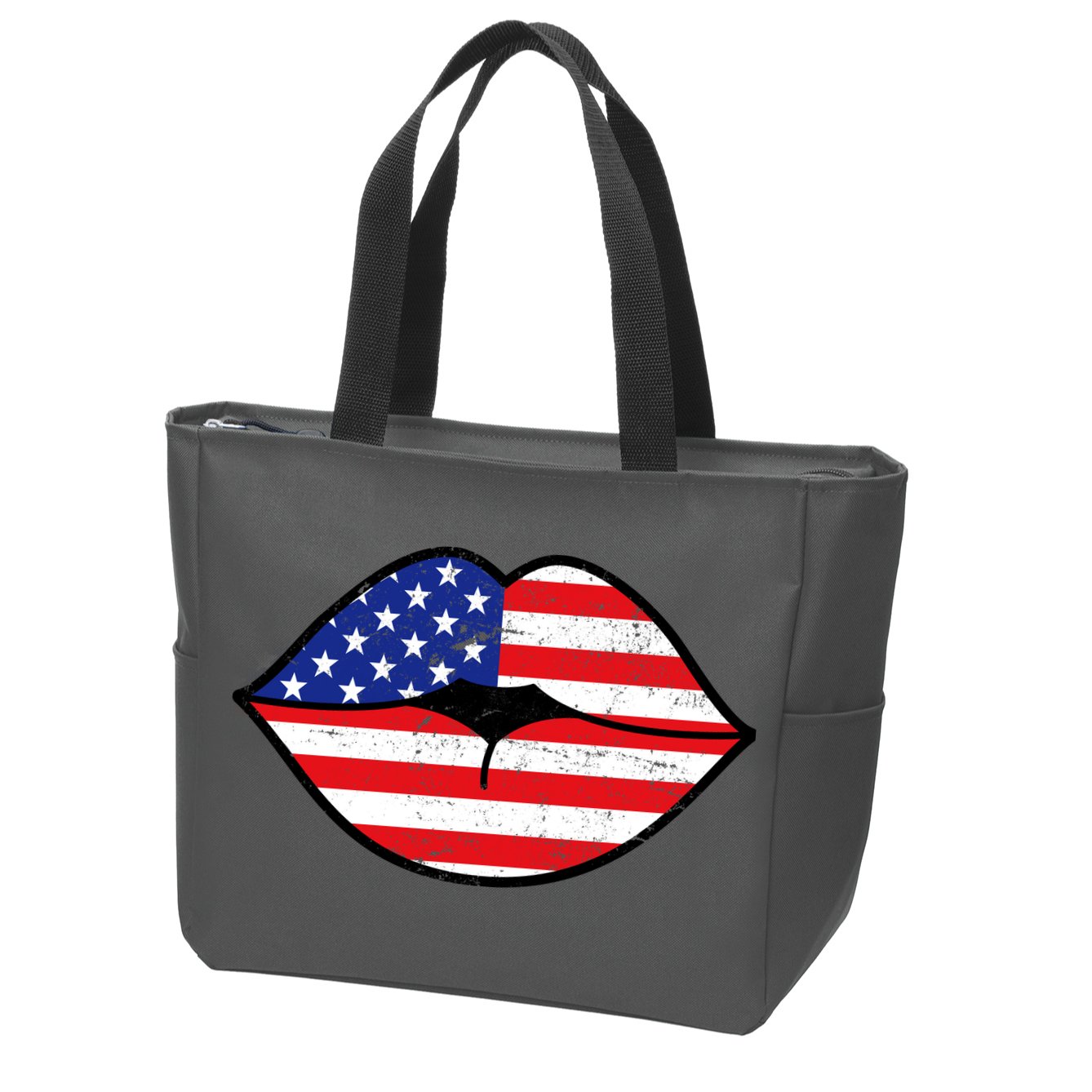 USA Lips Zip Tote Bag