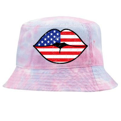 USA Lips Tie-Dyed Bucket Hat