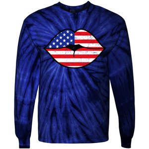 USA Lips Tie-Dye Long Sleeve Shirt