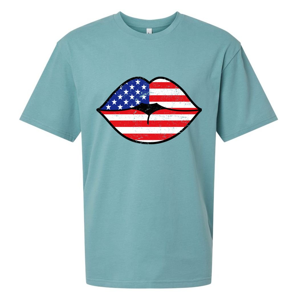 USA Lips Sueded Cloud Jersey T-Shirt