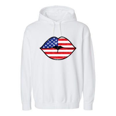 USA Lips Garment-Dyed Fleece Hoodie