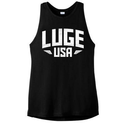 USA Luge Team Ladies PosiCharge Tri-Blend Wicking Tank