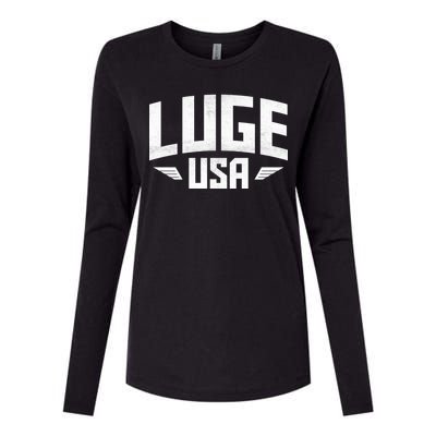 USA Luge Team Womens Cotton Relaxed Long Sleeve T-Shirt