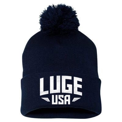 USA Luge Team Pom Pom 12in Knit Beanie