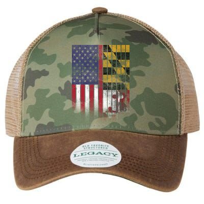 USA Maryland Flag Legacy Tie Dye Trucker Hat