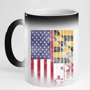 USA Maryland Flag 11oz Black Color Changing Mug