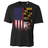 USA Maryland Flag Cooling Performance Crew T-Shirt