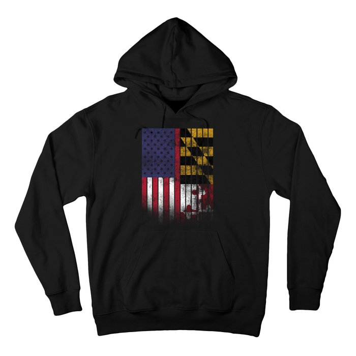 USA Maryland Flag Hoodie