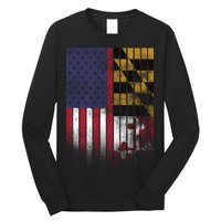 USA Maryland Flag Long Sleeve Shirt