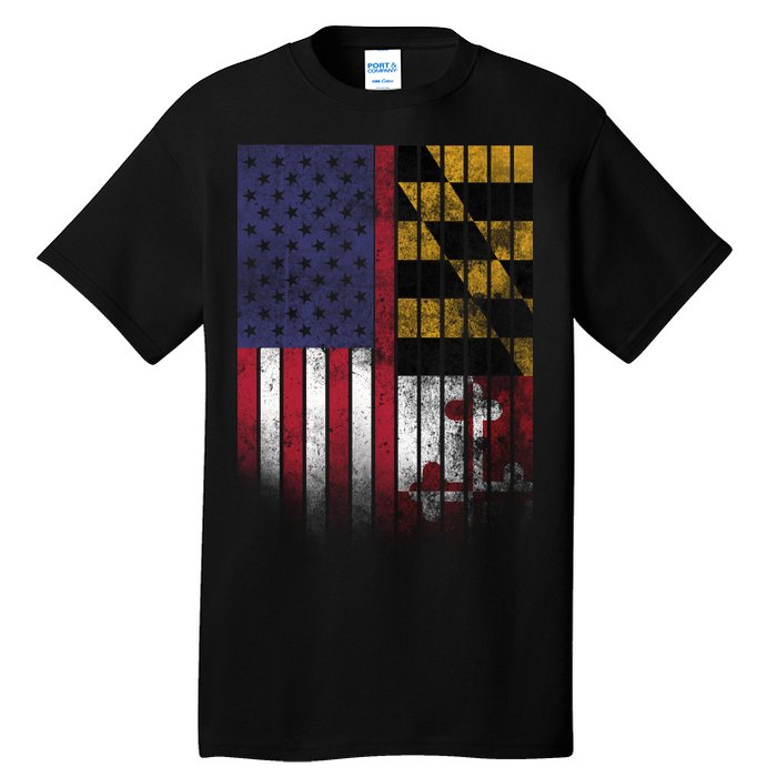 USA Maryland Flag Tall T-Shirt