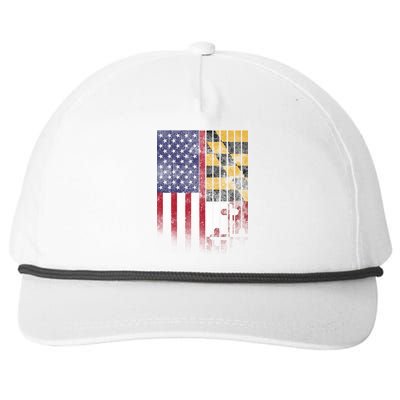 USA Maryland Flag Snapback Five-Panel Rope Hat