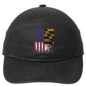 USA Maryland Flag 7-Panel Snapback Hat