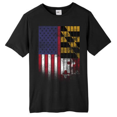 USA Maryland Flag Tall Fusion ChromaSoft Performance T-Shirt