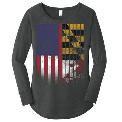 USA Maryland Flag Women's Perfect Tri Tunic Long Sleeve Shirt