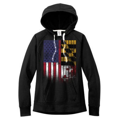 USA Maryland Flag Women's Fleece Hoodie