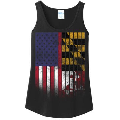 USA Maryland Flag Ladies Essential Tank