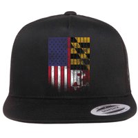 USA Maryland Flag Flat Bill Trucker Hat