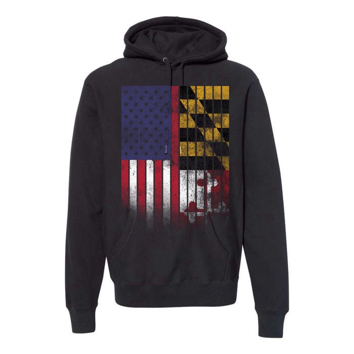 USA Maryland Flag Premium Hoodie