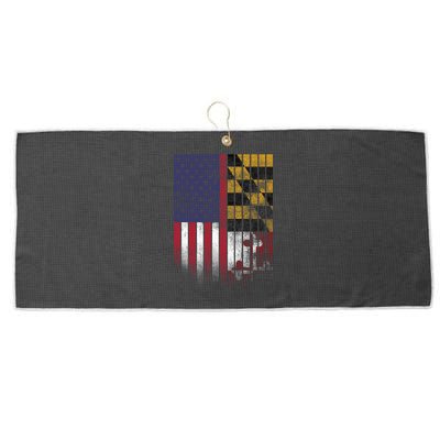 USA Maryland Flag Large Microfiber Waffle Golf Towel