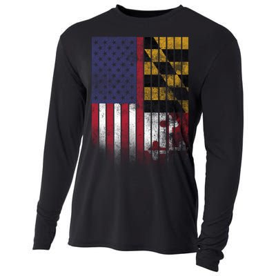 USA Maryland Flag Cooling Performance Long Sleeve Crew