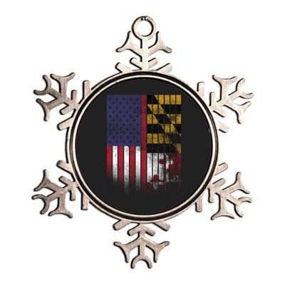 USA Maryland Flag Metallic Star Ornament