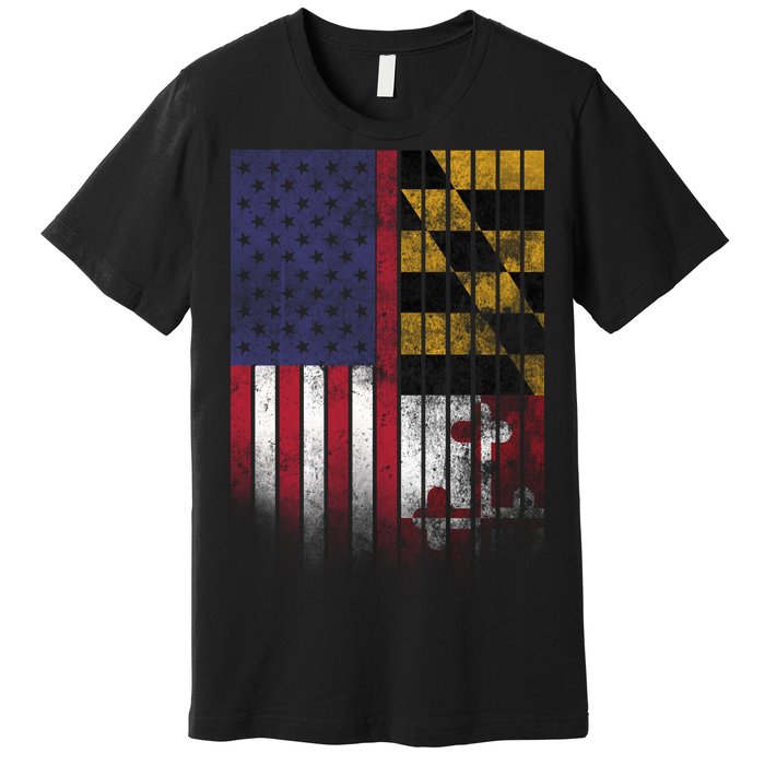 USA Maryland Flag Premium T-Shirt